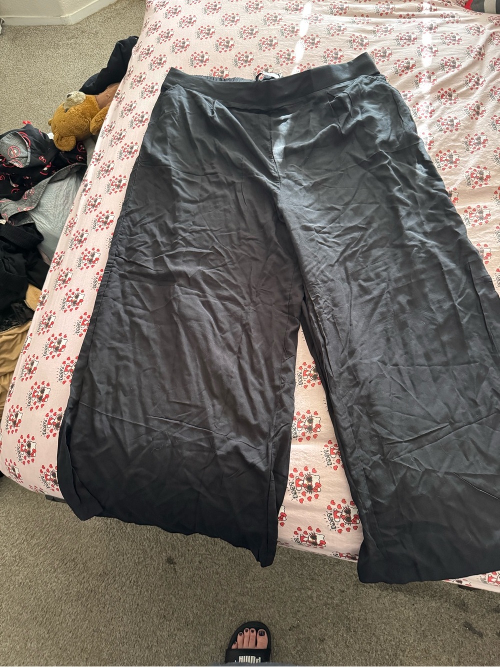 Torrid Black Elastic-Waist Wide Leg Pants